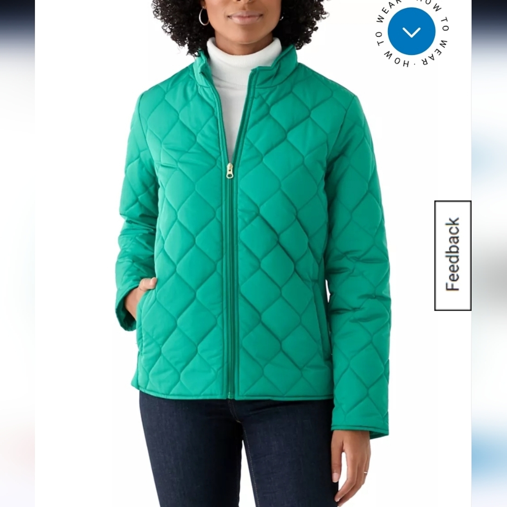 Women's Green Quilted Jacket